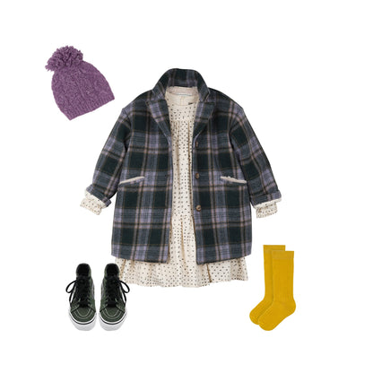 女童白色印花棉连衣裙