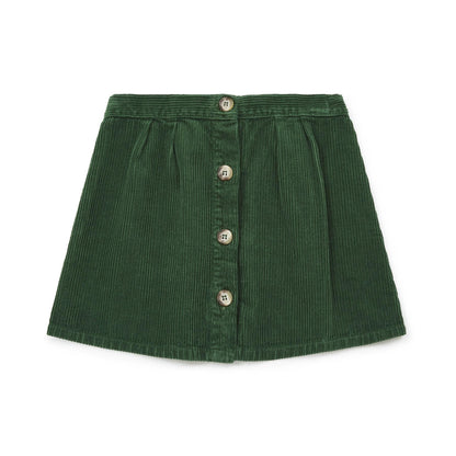 女童绿色灯芯绒短裙