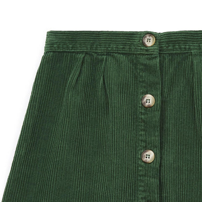 女童绿色灯芯绒短裙