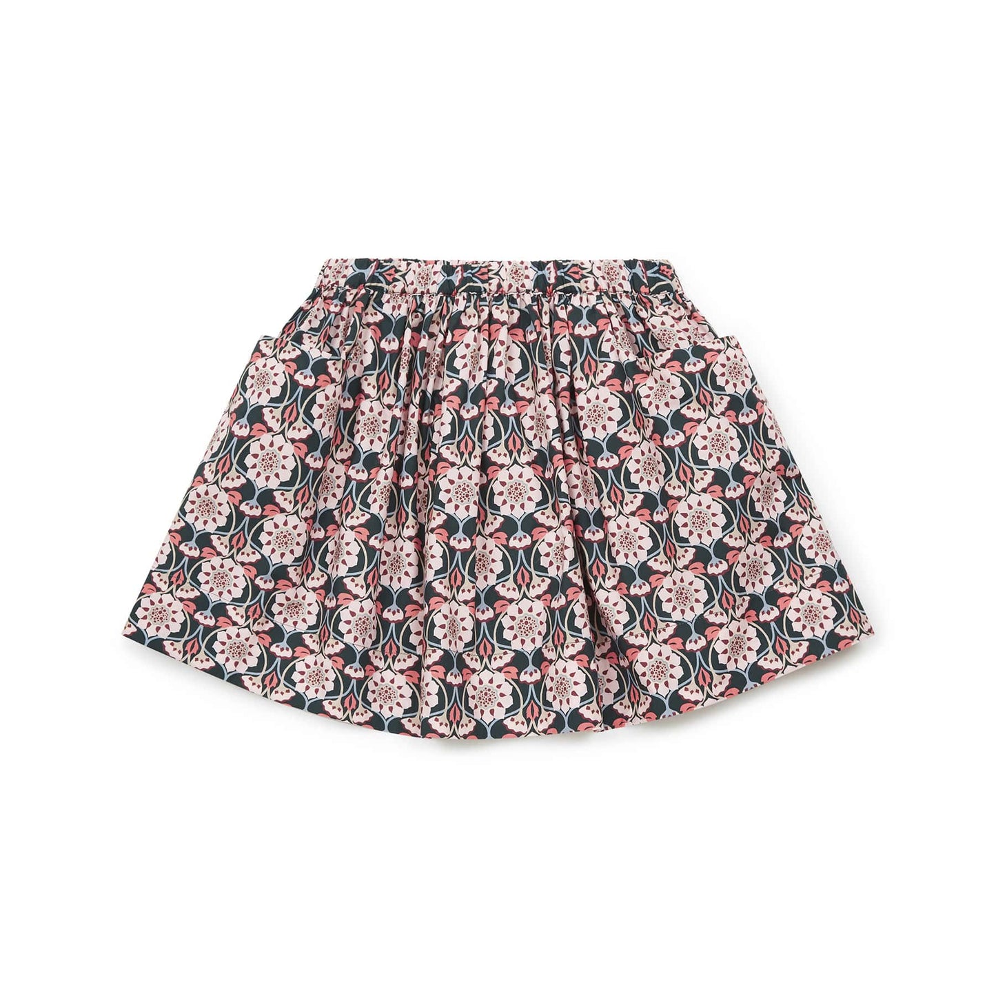 女童粉色花朵印花棉短裙