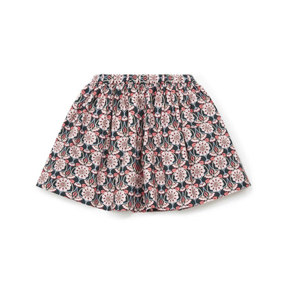 女童粉色花朵印花棉短裙