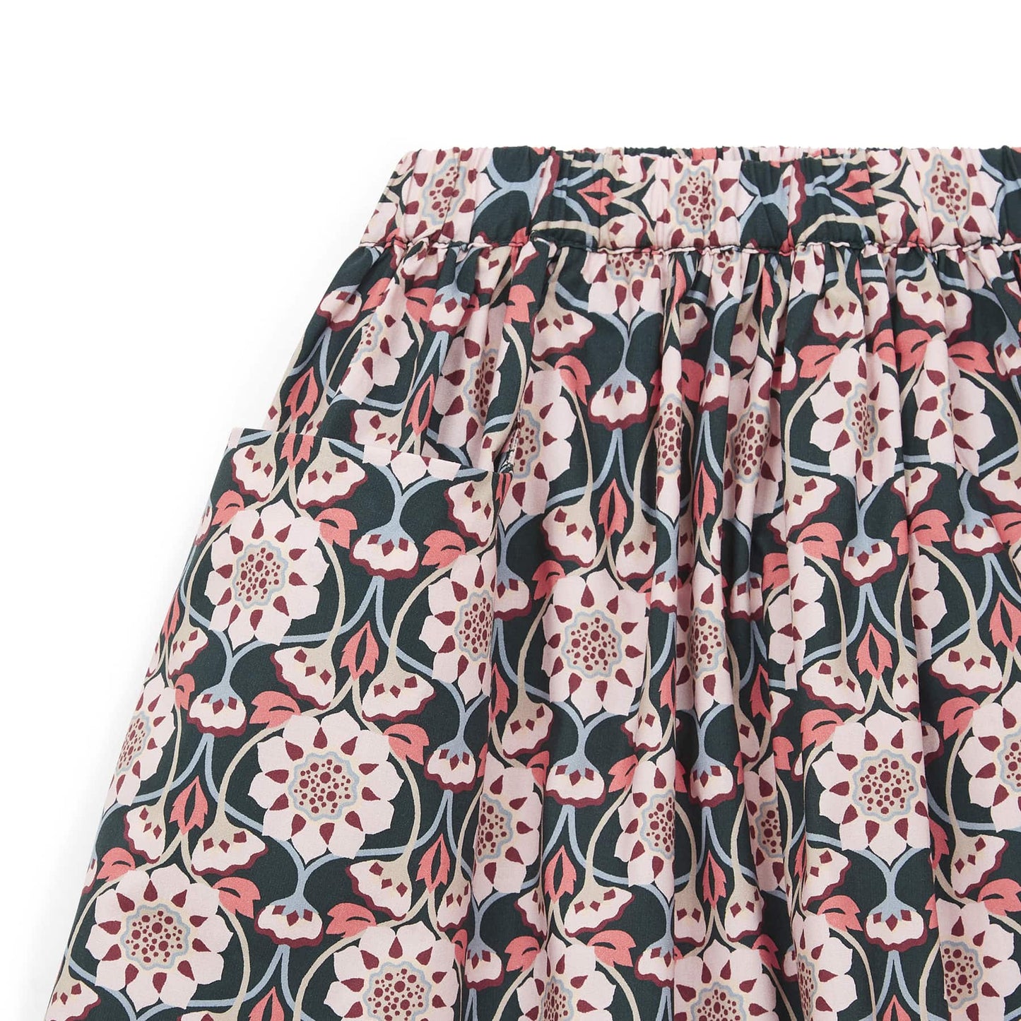 女童粉色花朵印花棉短裙