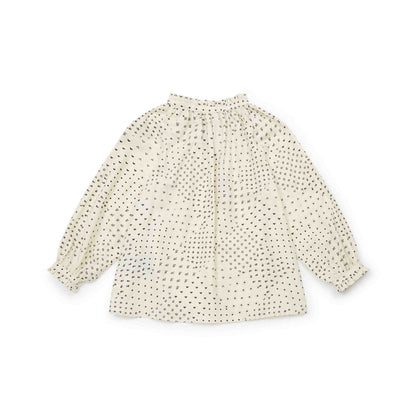 女童白色印花棉衬衫