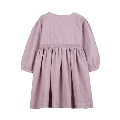 女童淡紫色棉连衣裙