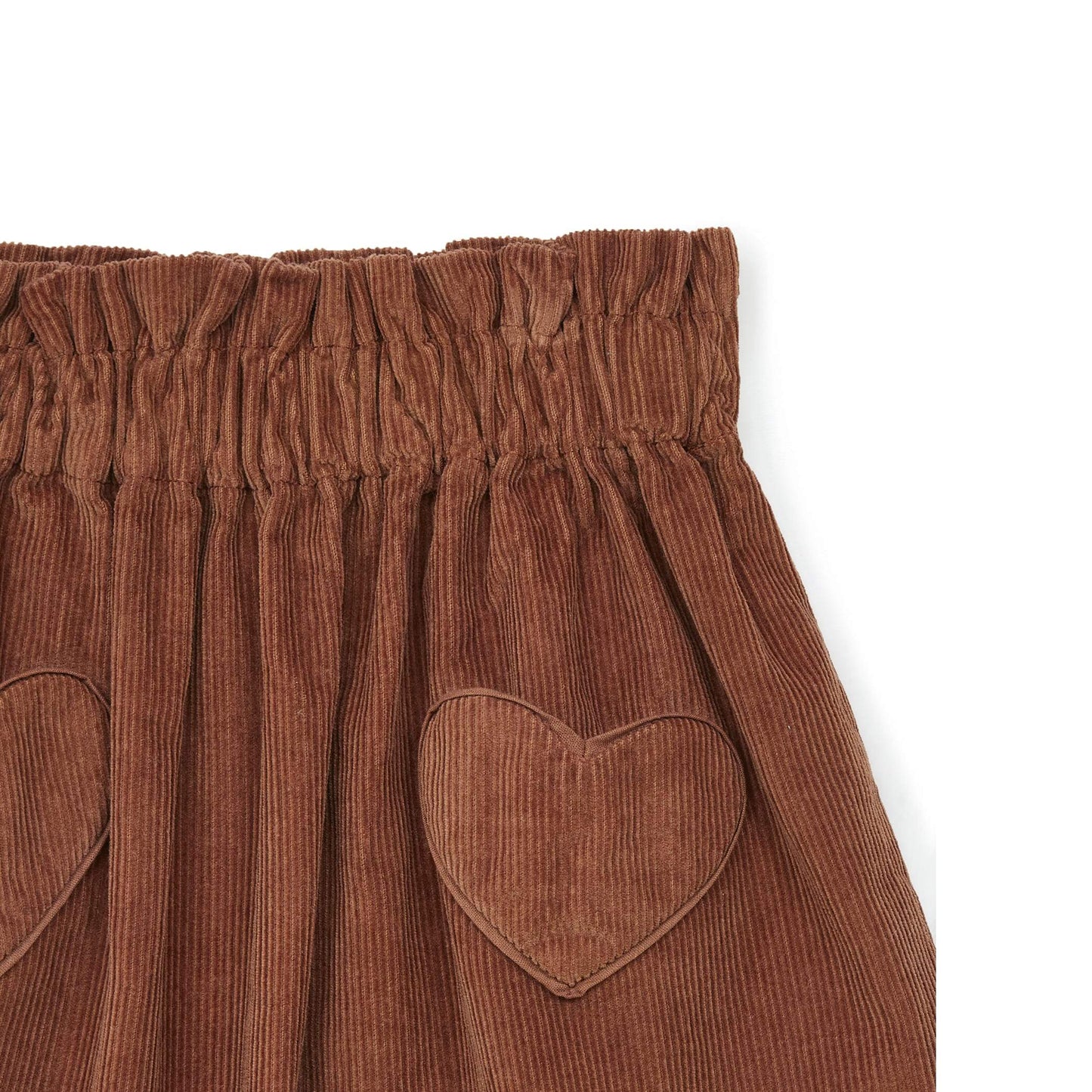 女童焦糖色丝绒短裙