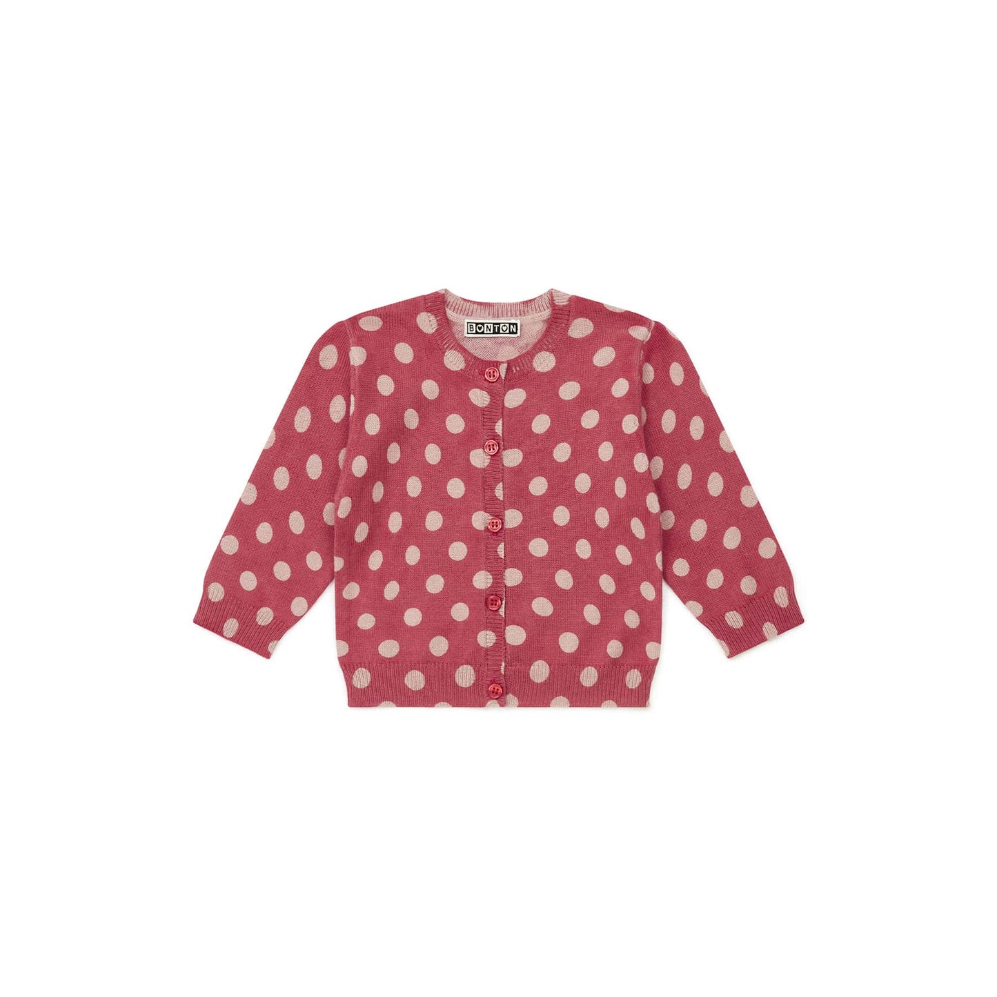 女婴红色圆点开衫