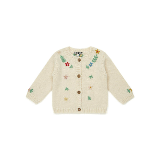 女婴白色刺绣开衫