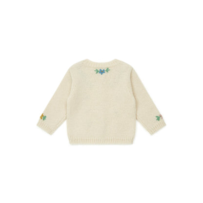 女婴白色刺绣开衫