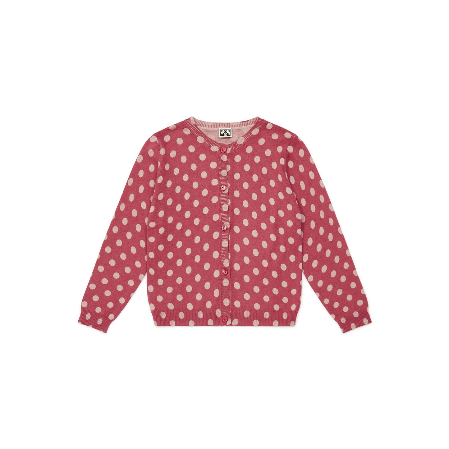女童红色圆点开衫