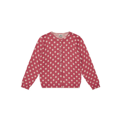 女童红色圆点开衫