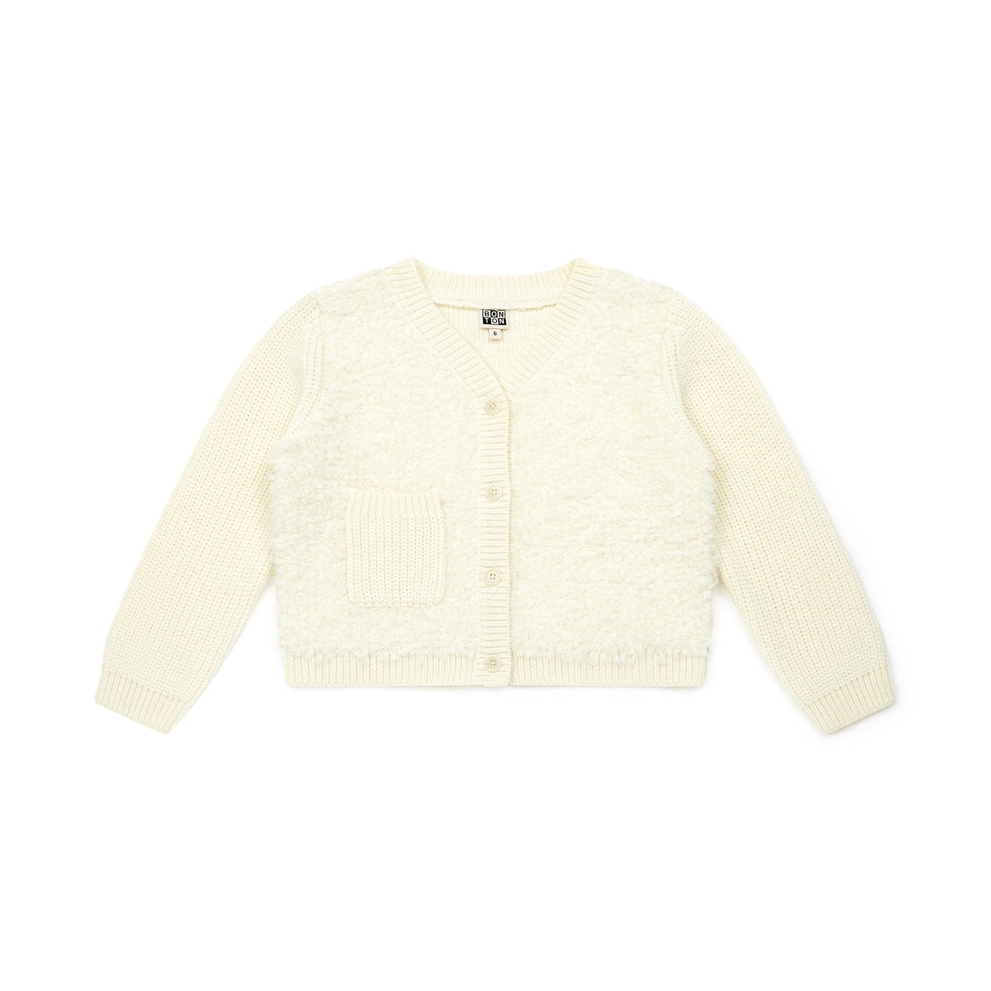 女童白色羊毛开衫