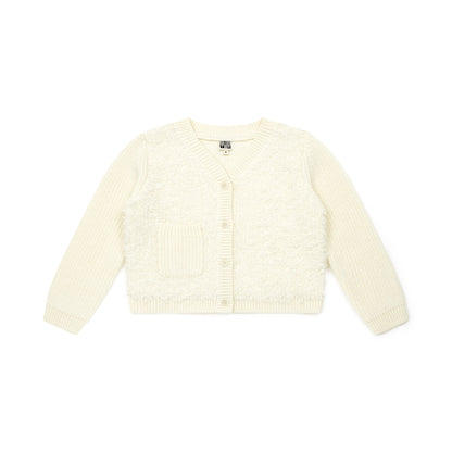 女童白色羊毛开衫