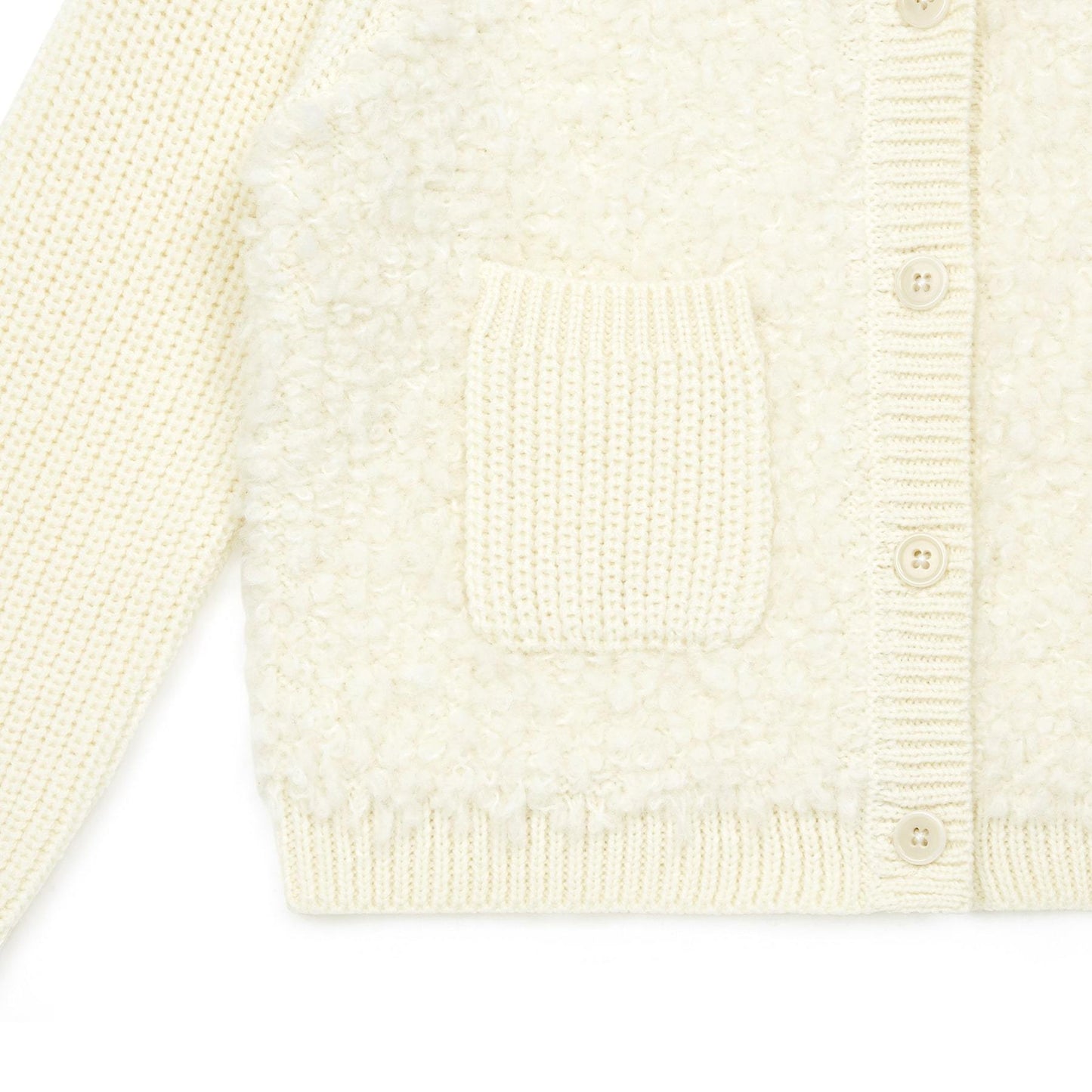女童白色羊毛开衫