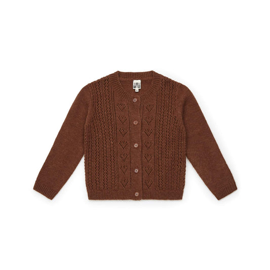 女童驼色针织开衫