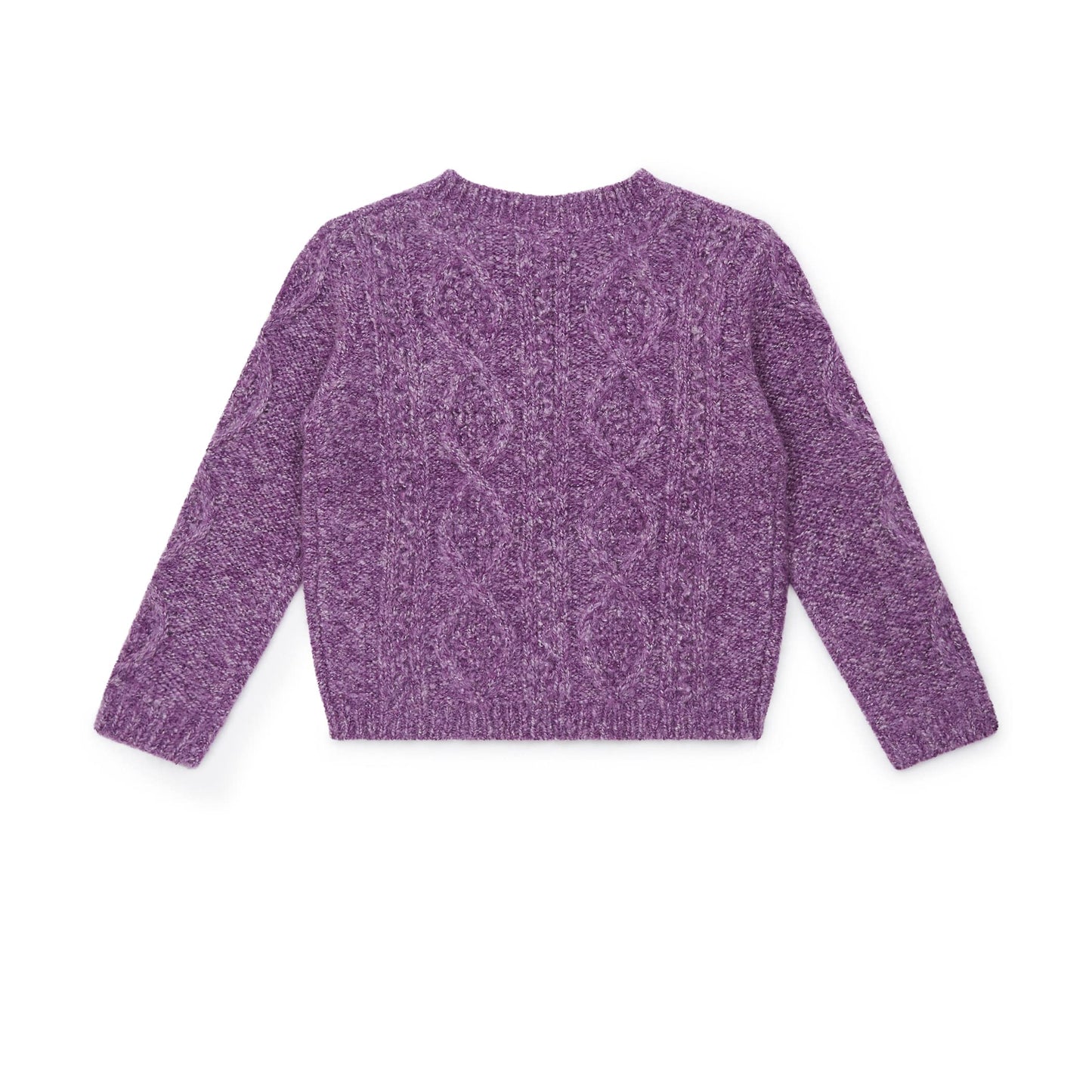女童紫色针织毛衣