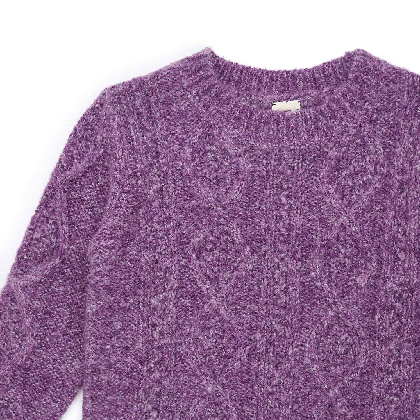 女童紫色针织毛衣
