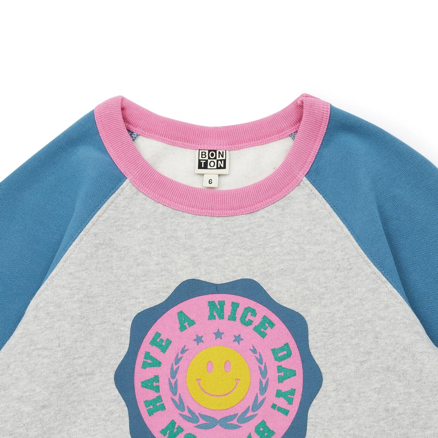 女童蓝色印花棉卫衣