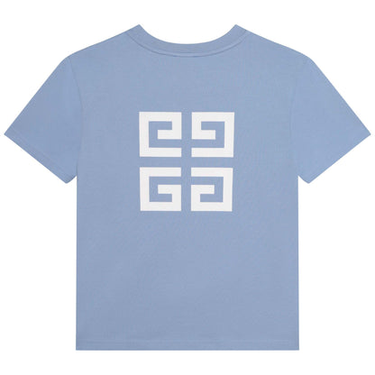男童蓝色Logo棉T恤