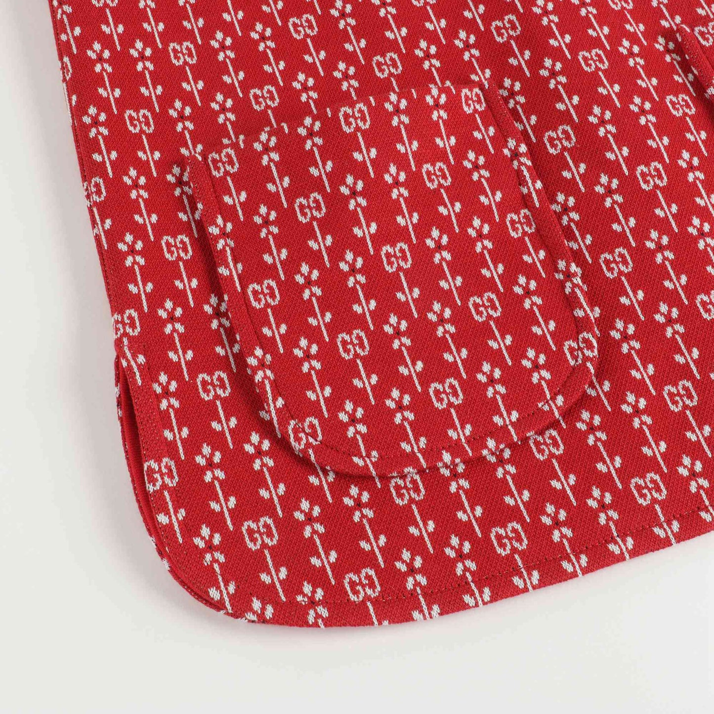 Girls Red GG Logo Cotton Dress