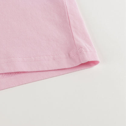 Girls Pink Languages Cotton Top