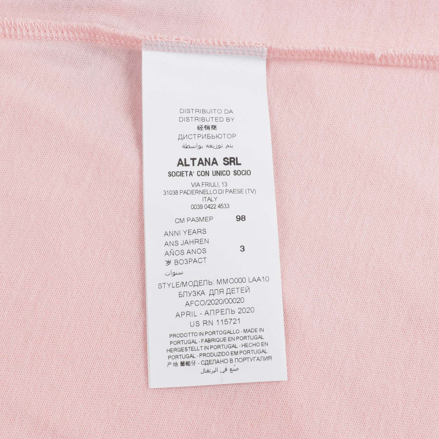 Baby Boys & Girls Pink Print Cotton Long Sleeves T-Shirt