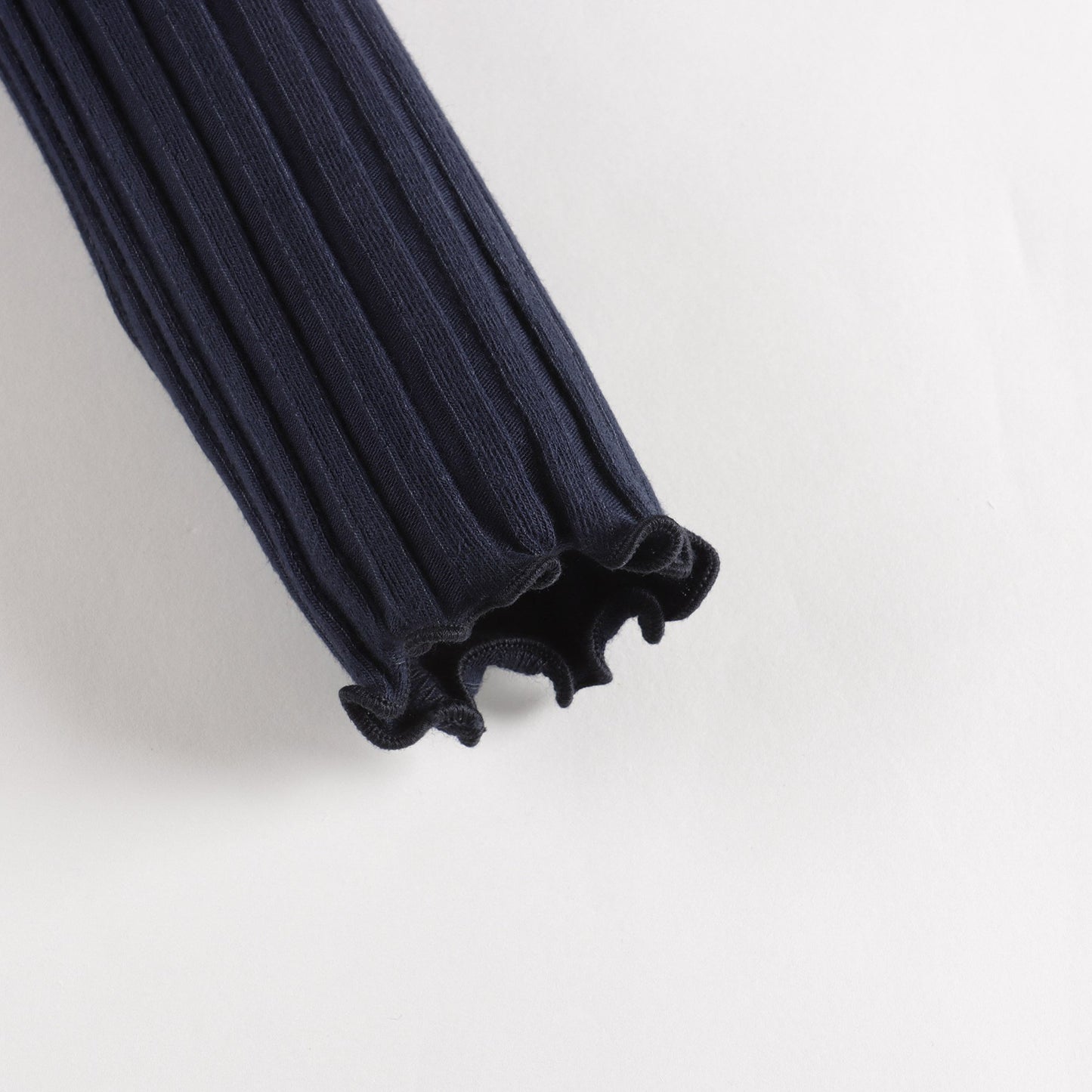 女童蓝色棉高领衫