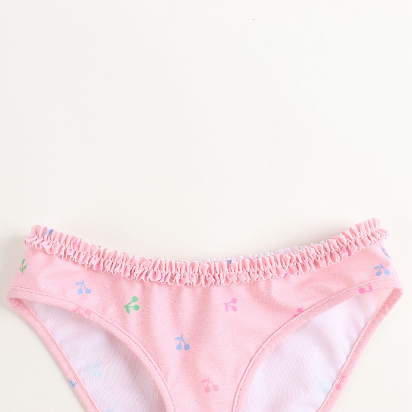 女童粉色碎花泳衣