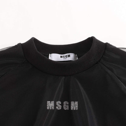 女童黑色Logo棉卫衣