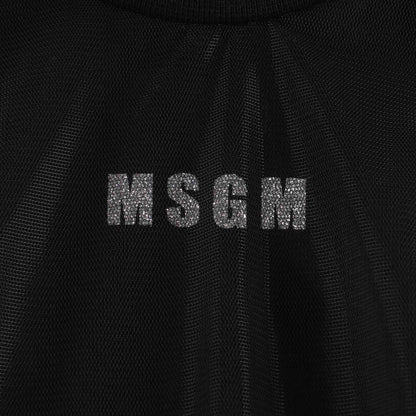 女童黑色Logo棉卫衣