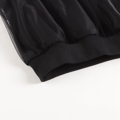 女童黑色Logo棉卫衣