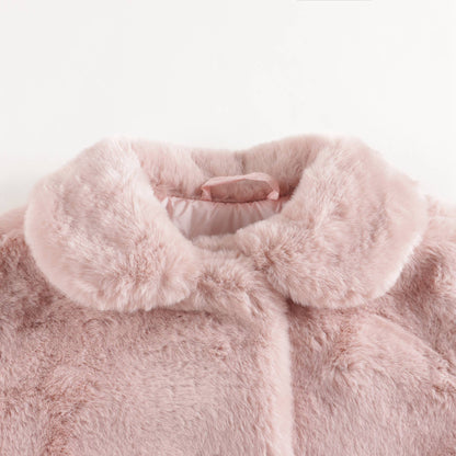 女童粉色棉外套