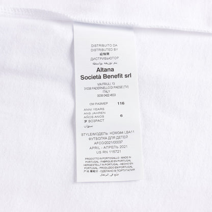 女童白色Logo棉T恤