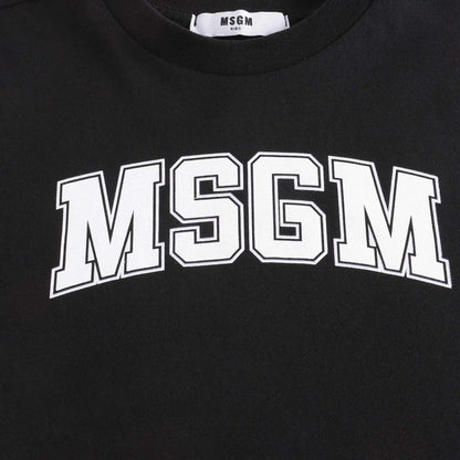 女童黑色Logo棉T恤