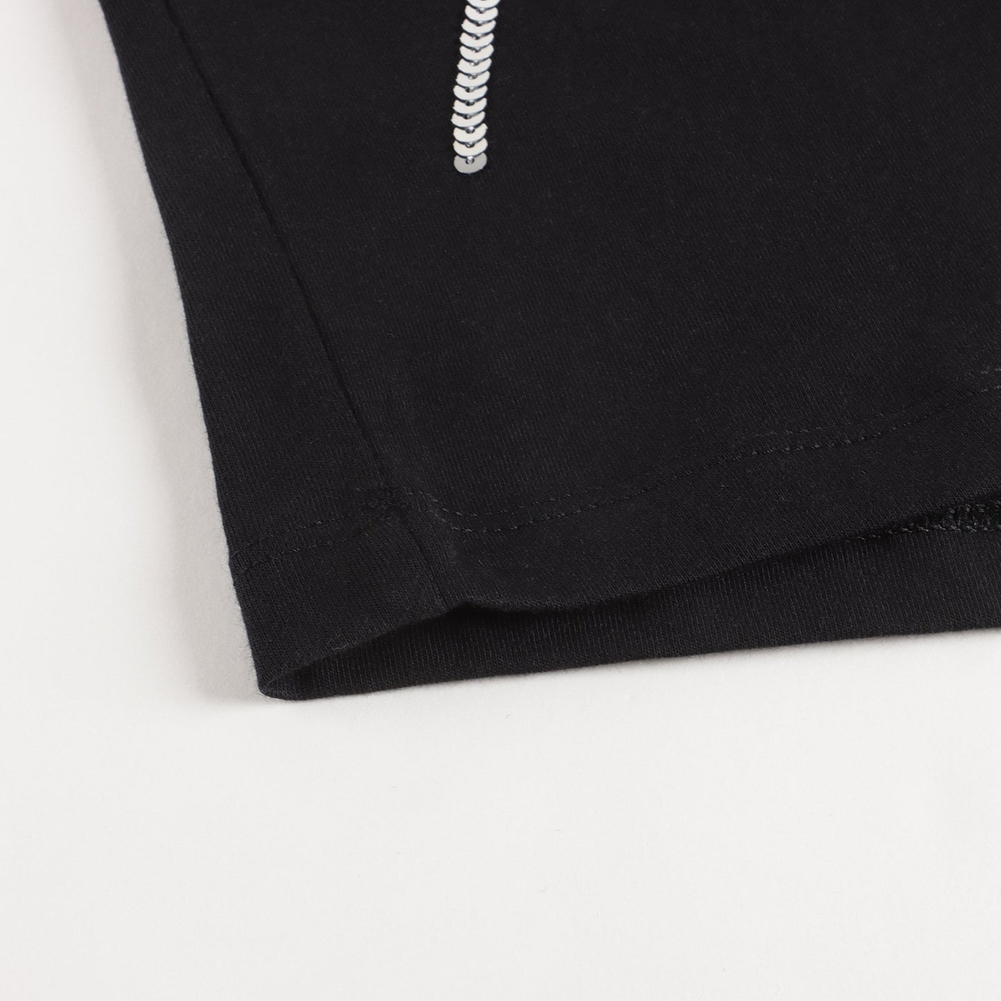 女童黑色闪光Logo棉T恤