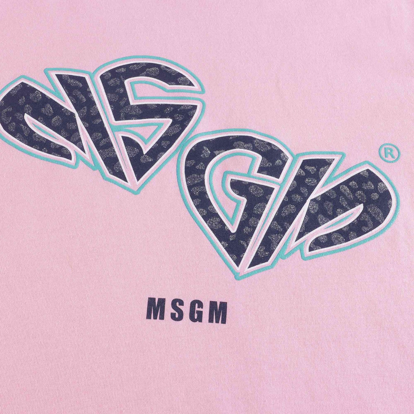 女童粉色Logo棉T恤