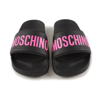 儿童黑色Logo拖鞋