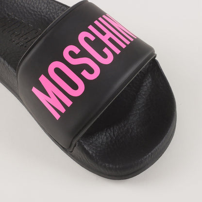 儿童黑色Logo拖鞋