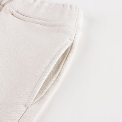 Girls White Cotton Shorts
