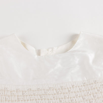 Baby Girls White Silk Dress