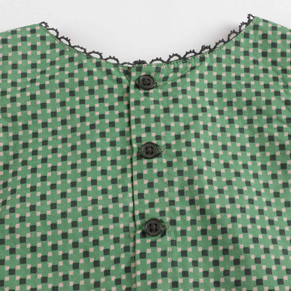 Baby Girls Green Dots Cotton Babysuit