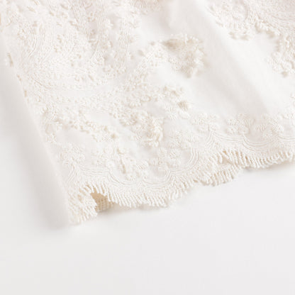 Baby Girls White Embroidered Cotton Dress