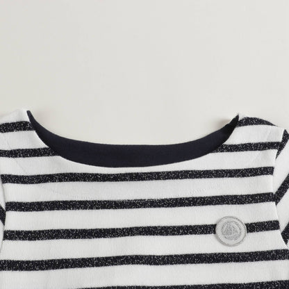 Girls White Stripe Dress