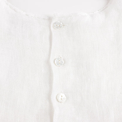 女童白色亚麻连衣裙