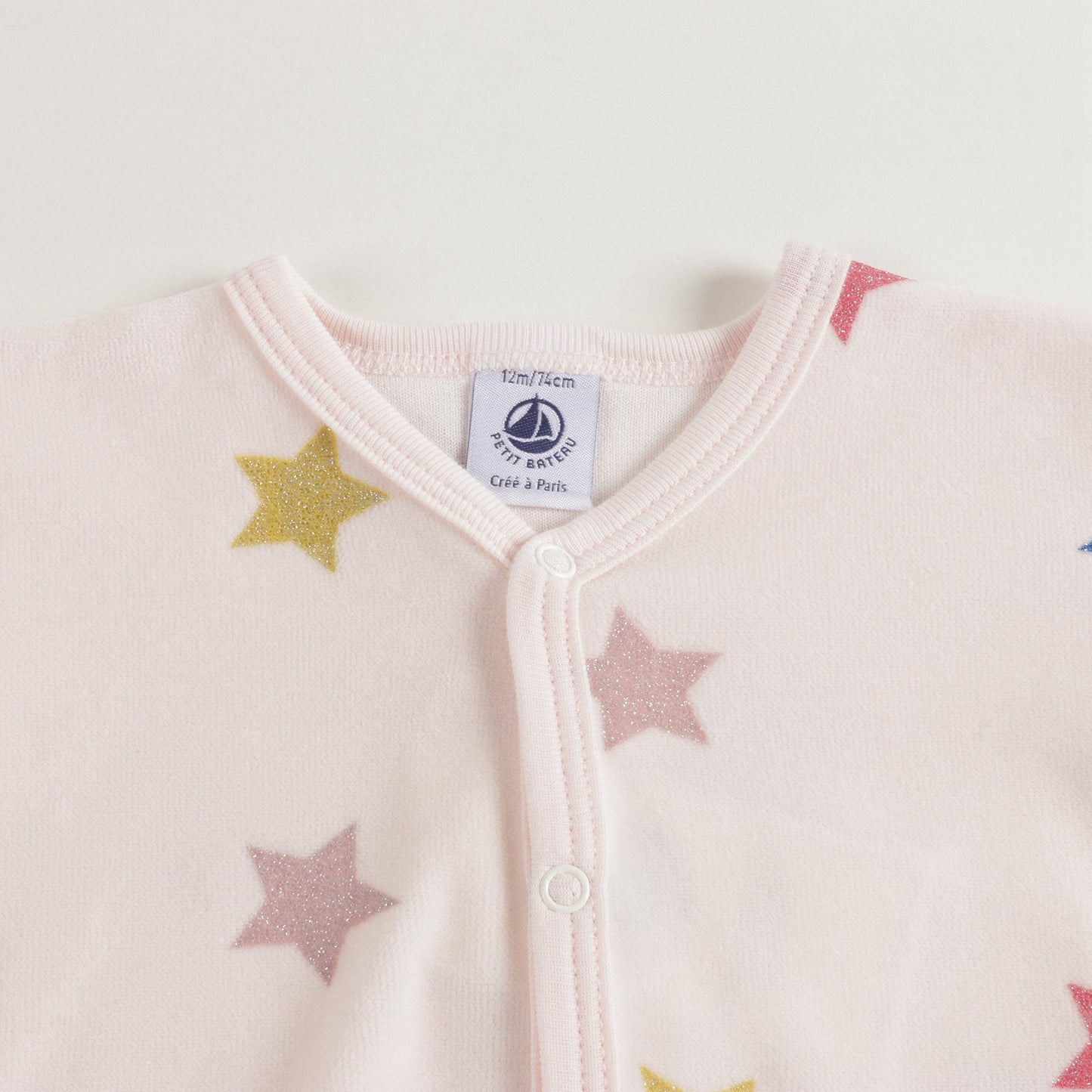 Baby Girls Light Pink Stars Romper