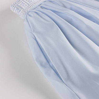 女童浅蓝色棉连衣裙