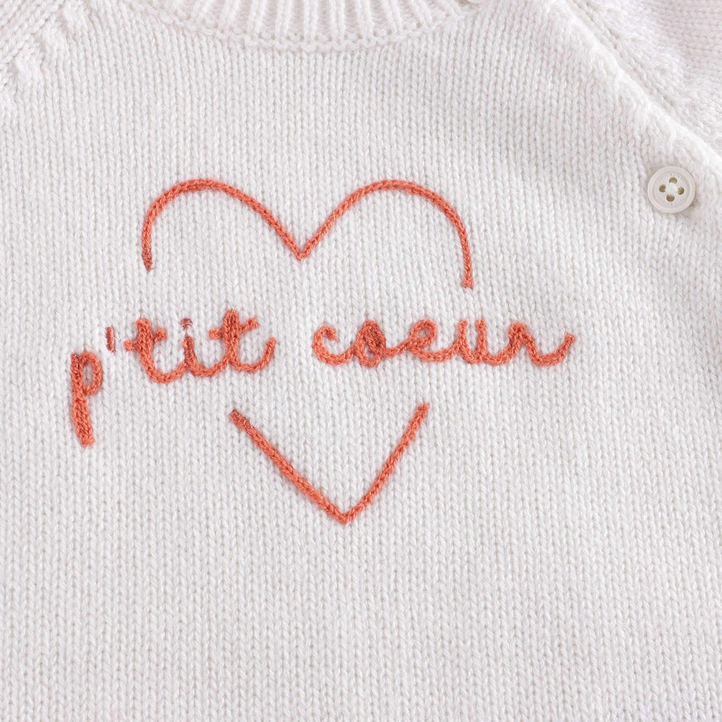 女婴白色Logo羊毛套装