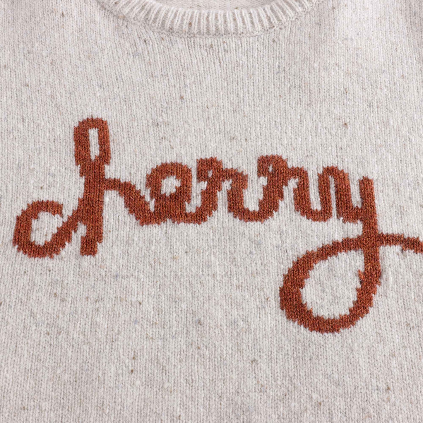 女童米色Logo羊毛毛衣