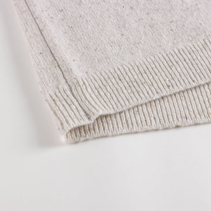 女童米色Logo羊毛毛衣