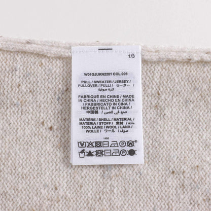 女童米色Logo羊毛毛衣