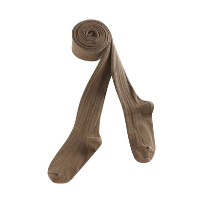 女童驼色棉连裤袜